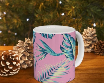 Taza de cerámica floral con flores, 11 oz, tazas populares más vendidas, artículo más vendido, regalos para menores de 10 años, tendencia, idea de regalo de Etsy, artículo más vendido