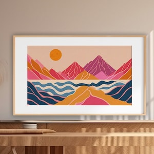 Large Boho Abstract Painting Print Colorful Wall Art Large Modern Decor Abstract Modern Art Multicolor Painting Vibrant Colors Digital Art