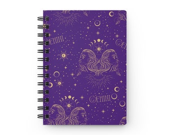 Gemini Boho Astronomer Journal - Zodiac Astrology - Ruled Line - Blank Writing Book - Celestial Notebook - Reading Journal - Dream Journal