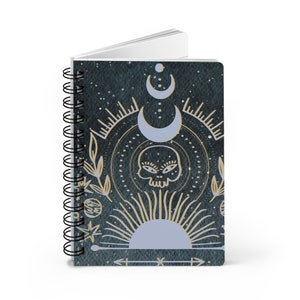 Boho Celestial Skull Journal - Design dos Signos do Zodíaco - Livro de Escrita em Branco Governado - Astrológico - Diário de Sonhos de Leitura - 5x7 - Mapas de Nascimento