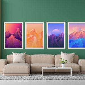 Large Boho Abstract Painting Print Colorful Wall Art Large Modern Decor Abstract Modern Art Multicolor Painting Vibrant Colors Digital Art