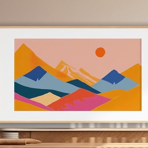 Large Boho Abstract Painting Print Colorful Wall Art Large Modern Decor Abstract Modern Art Multicolor Painting Vibrant Colors Digital Art