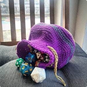 Gehäkelte Würfeltasche - Fantasy Würfeltasche - D&D Würfeltasche - Gehäkelte Würfeltasche -