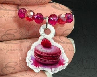 Watercolor Macaron Wine Charms, Set of 4
