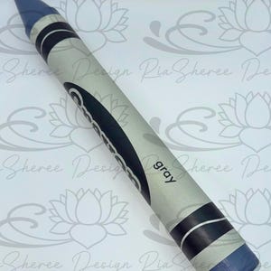 15" Large Crayon Prop, Party Decor, Jumbo Pretend Crayon, Giant Classroom Back to School Art Supplies, Color Party Gift Centerpiece, Upcycle Gray