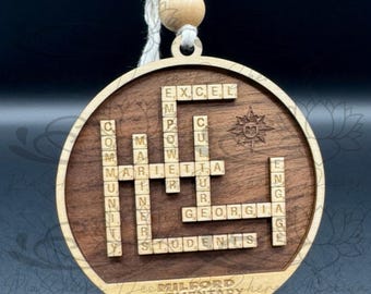 Custom Letter Tile Wooden Ornament for Teachers, Parents, School Staff Gift