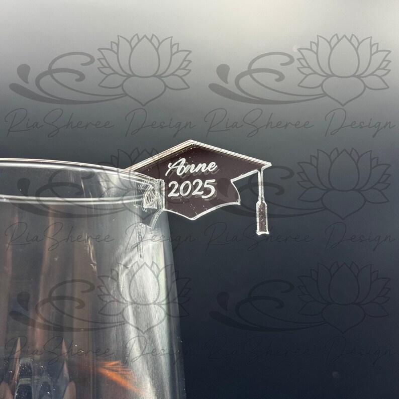 Personalized Mirror Acrylic Graduation Cap Drink Tags, Class of 2026 ...