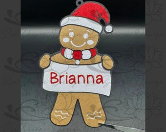 Personalized Gingerbread Man Cardstock Name Tags