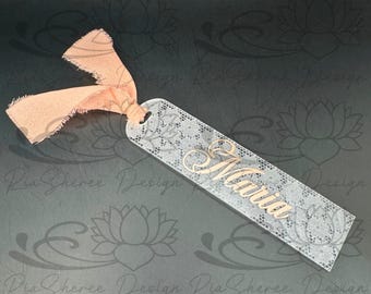 Personalized Engraved Lace Acrylic Bookmarks, 13th Anniversary Gift
