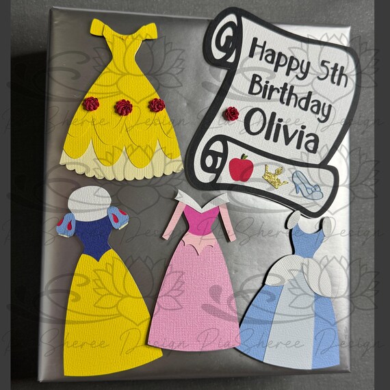 princess dress paper cut out Fairytale Princess Dress, 4" Paper Doll, Scrapbook Ephemora, Party Decoration, Birthday Tags, Die-Cut Craft Embellishment, Cardstock