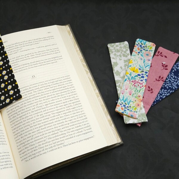 Floral Fabric Bookmarks | Durable, Washable, Long-lasting | Pretty and Unique Gift for Book Lovers, Teachers, Co-Workers, Family