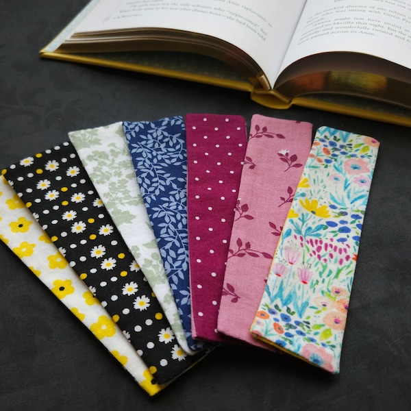 Floral Fabric Bookmarks | Durable, Washable, Long-lasting | Pretty and Unique Gift for Book Lovers, Teachers, Co-Workers, Family