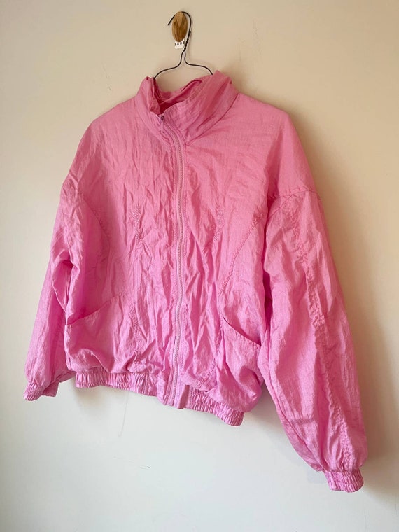 1980's vintage lined pink windbreaker jacket