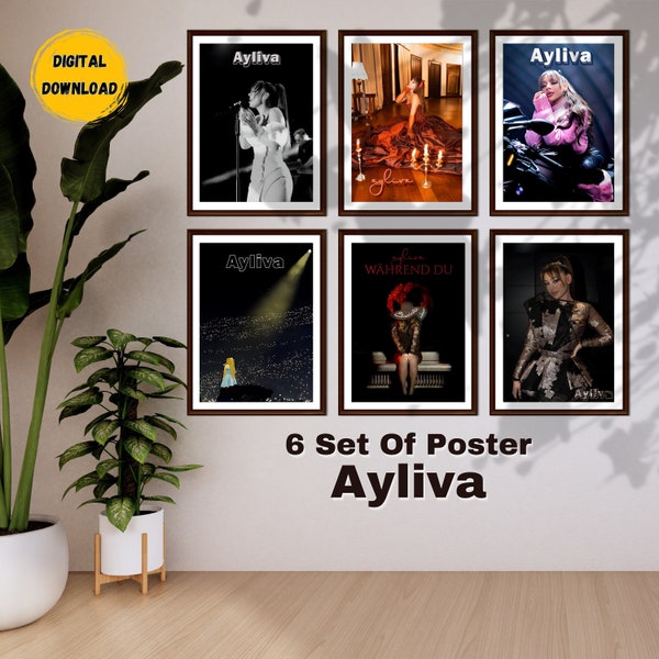 Set 6 Poster Ayliva, Ayliva schwarzes Haar, Ayliva Konzert 2024 Hannover, Ayliva Gummibärchen, Ayliva PNG, Digital File Download