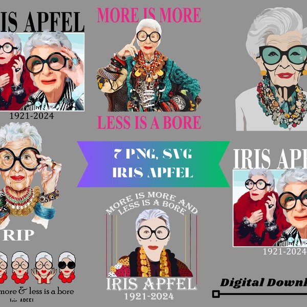 Iris Apfel 1921-2024 Shirt, RIP Iris Apfel Tee, Iconic Iris, PNG | SVG | Digital Download