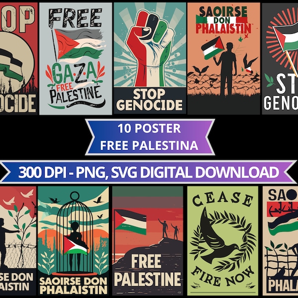 10 Poster Free Palestine PNG - SVG | Palestine, Palestine will be free, Free Palestine SVG, I stand with Palestine, Gaza - Digital Download