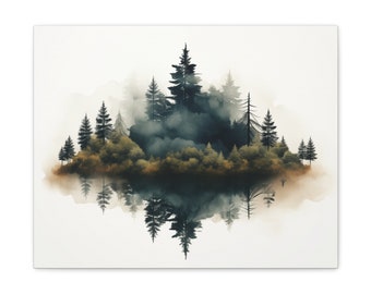 Abstrakte Latschenkiefer Leinwand: Wald Spiegelung