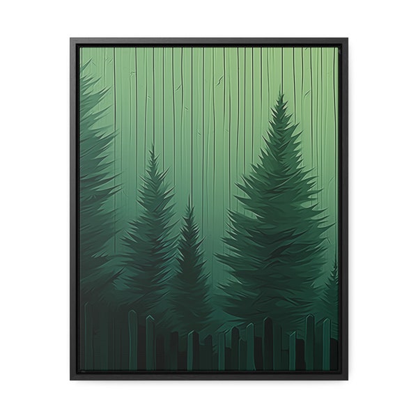 Sage Green Abstract Wall Art on Gallery Canvas Wrap in Beautiful Frame