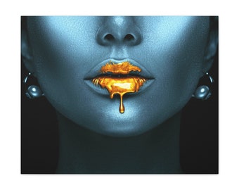 Gold Drips from Her Lips Canvas Gallery Wrap