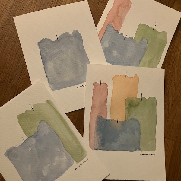 Adventskranz auf Papier im Aquarelle