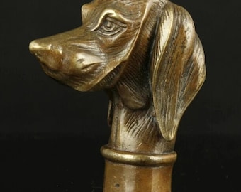 Bronze Hunting Dog Walking Stick Cane Head