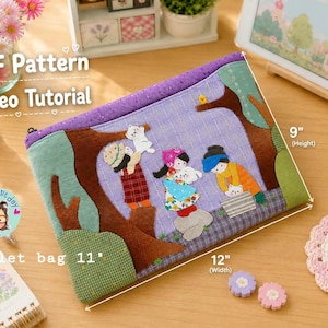 Pattern tablet sleeve 11 inch with video tutorial