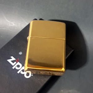 Custom Engraved Armor High Polish Golden Brass Zippo Lighter / Personalized with your photo or Text of choice image 4