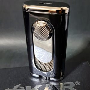Xikar Verano Flat-Flame Cigar Lighter Black | 554BK | Custom Engraved with your choice of Text | Authentic and New | Lifetime Warranty