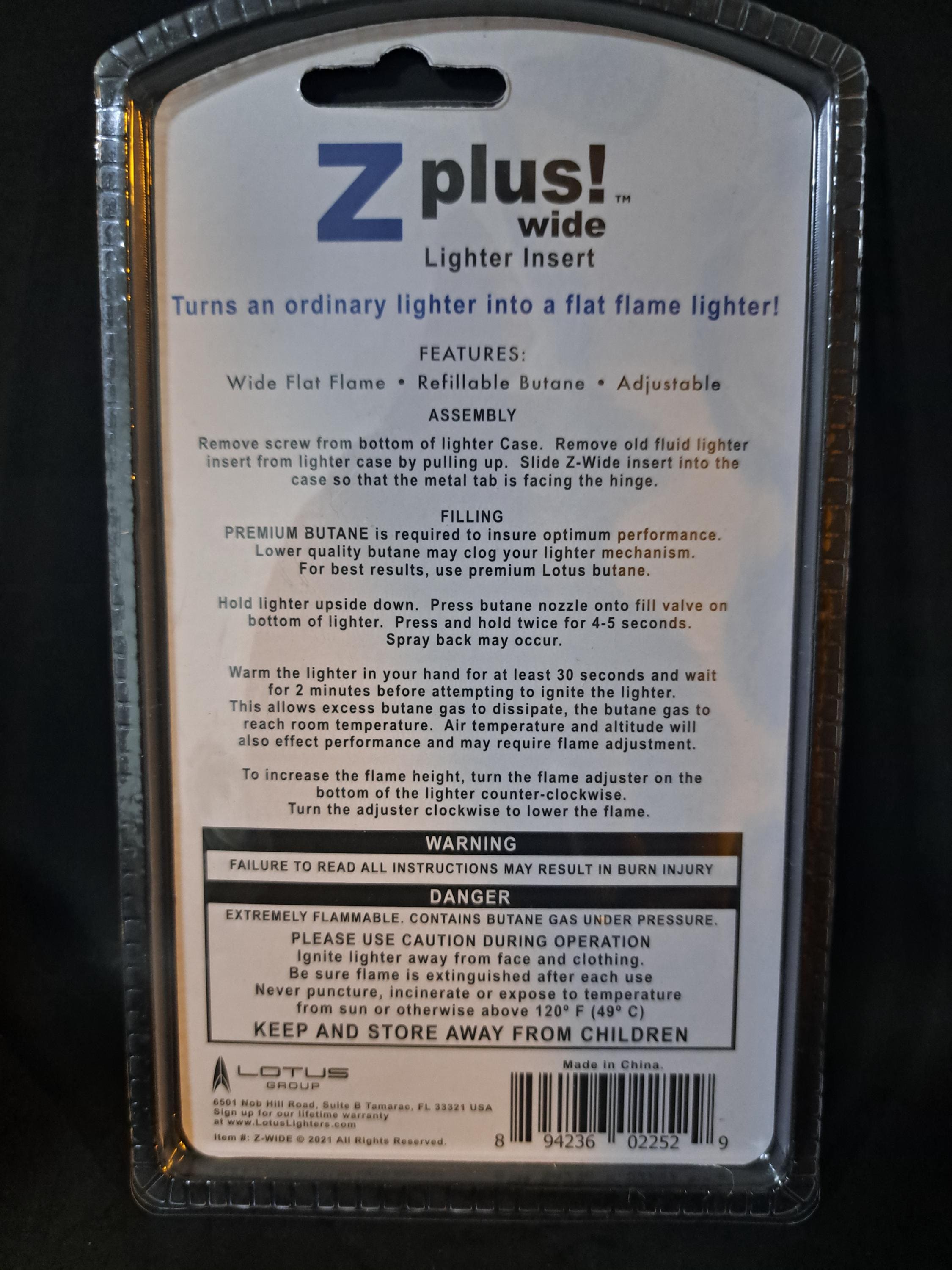 Zplus Flat Torch Flame Lighter Insert | Windproof | Fits Most