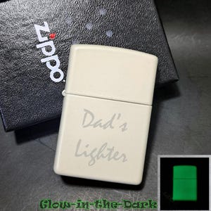 Personalized Glow In The Dark Zippo Lighter: Custom Engraved with Choice of Text