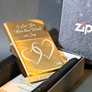 Custom Engraved Brass Zippo Lighter: Vintage High Polish, Personalized with Photo/Text of choice