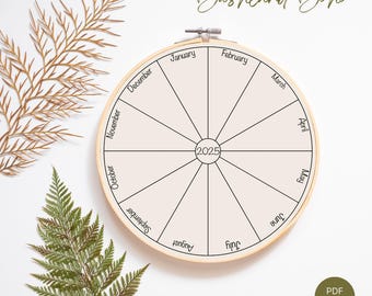 2025 Hand Embroidery stitch journal template. **BONUS** monthly planner and icons, Instant digital PDF download, sizes 3/4/5/6/7/8/10/12"