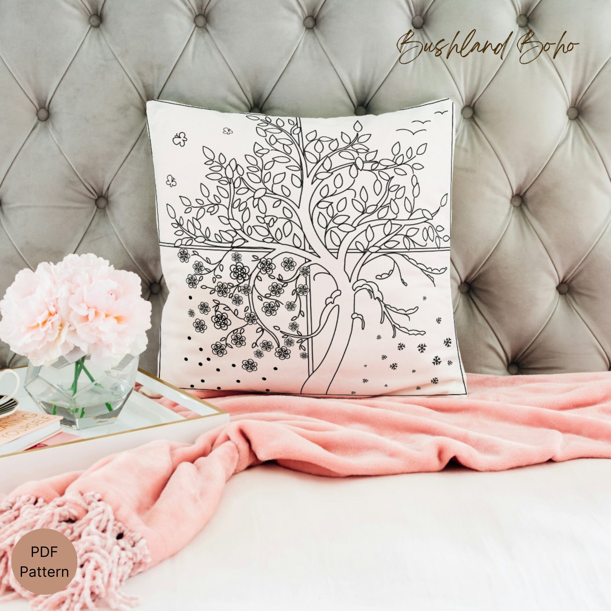Four Seasons Tree Hand Embroidery Pattern - Beginner DIY (PDF Pattern ...