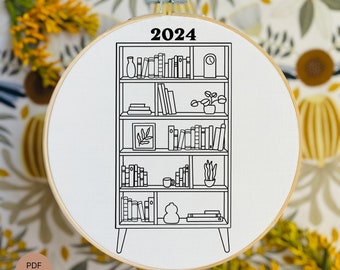 2024 Hand Embroidery Reading Journal Pattern with Planner (Digital Download)