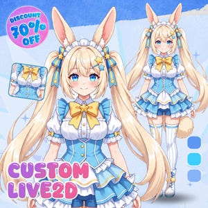 Anpassad Live2D VTuber-modell | Anime VTuber-avatar | Klar för riggning | PNGTuber | Streamingkaraktärsdesign