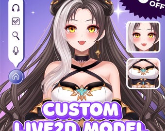 Encargo de modelo personalizado Live2D VTuber / Diseño de VTuber de anime, modelo listo para rigging, recursos VTuber para streamers
