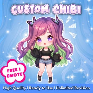 Custom Chibi Anime Character Commission | Chibi Character | Chibi icon | Cute Chibi | Chibi PFP | Chibi Pet | Anime Chibi | Chibi Vtuber