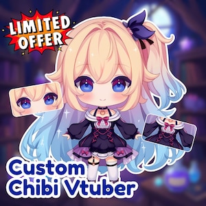 Anpassad Chibi Vtuber | Chibi pngtuber | Live2d | Animekaraktär | Animekonst | Vtuber | Chibi | Anime