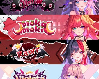 Benutzerdefinierte Twitch Banner | Twitch Banner | Discord Banner | Kopfzeile | Youtube Banner | Benutzerdefinierte Chibi Cute Banner | Kick Banner | Twitter Banner