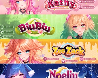 Custom Twitch Banner | Twitch banner | Discord Banner | Header | Youtube Banner | Custom Chibi Cute Banner | Kick Banner | Twitter Banner