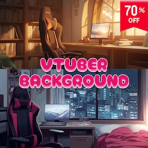 Custom Vtuber Background | Twitch Overlay, aesthetic room Background for vtuber, Vtuber Assets, Youtube, Vtuber Room Stream Package