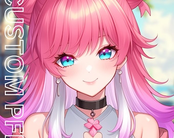 Encomenda de PFP personalizada | Foto de perfil de anime para VTubers, transmissões ao vivo, Twitch e Discord