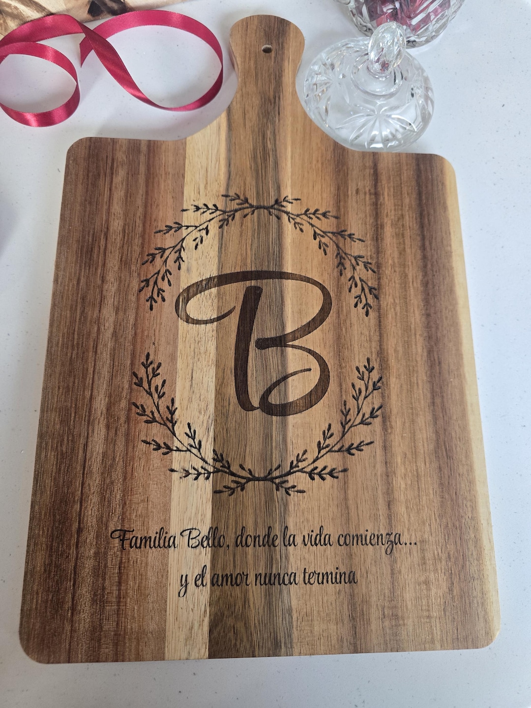 Personalized Laser Engraved Acacia Wood Cutting Board, Custom Family ...
