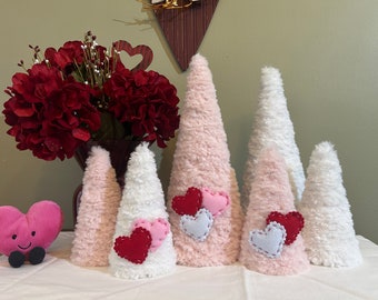 Valentines Faux Fur Yarn Trees | Decor & Gifts