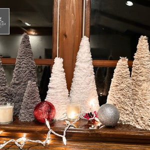 Faux Fur Yarn Christmas Trees