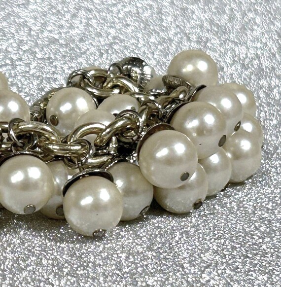 Vintage Retro Cha Cha Shaker Bracelet Ivory Faux … - image 8