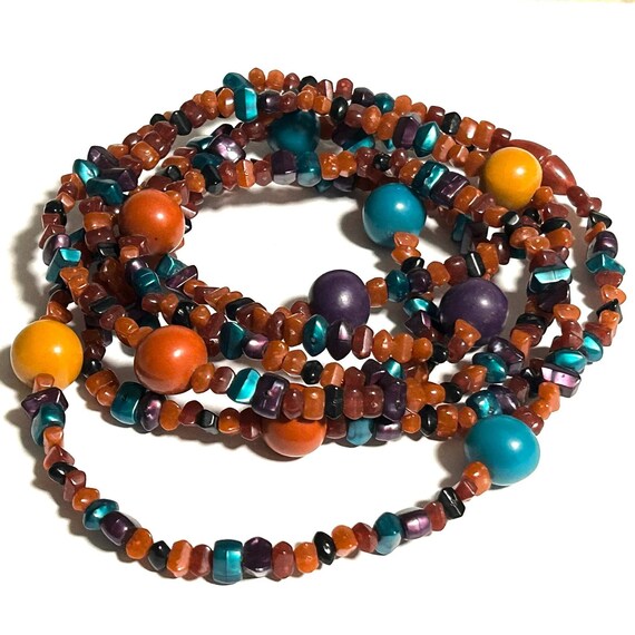 Vintage Beaded Necklace Lot Faux Crystal Gem Gems… - image 4