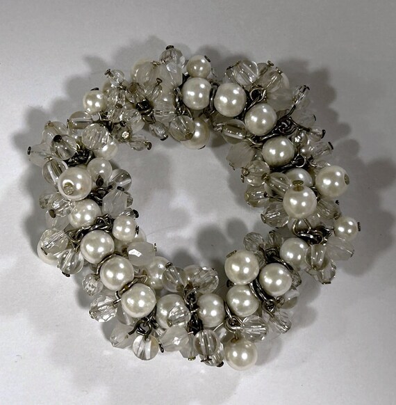 Vintage CHA CHA Shaker Beaded Bracelet Frosted Fa… - image 4