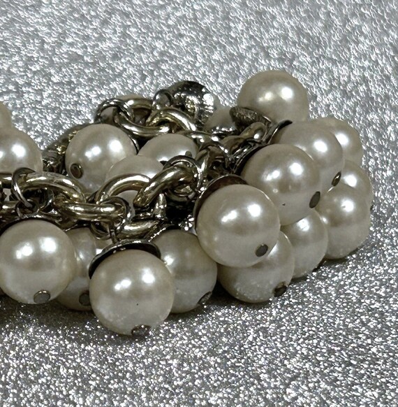 Vintage Retro Cha Cha Shaker Bracelet Ivory Faux … - image 1