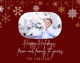 Snowflake Happy Holidays Card - Personalize
